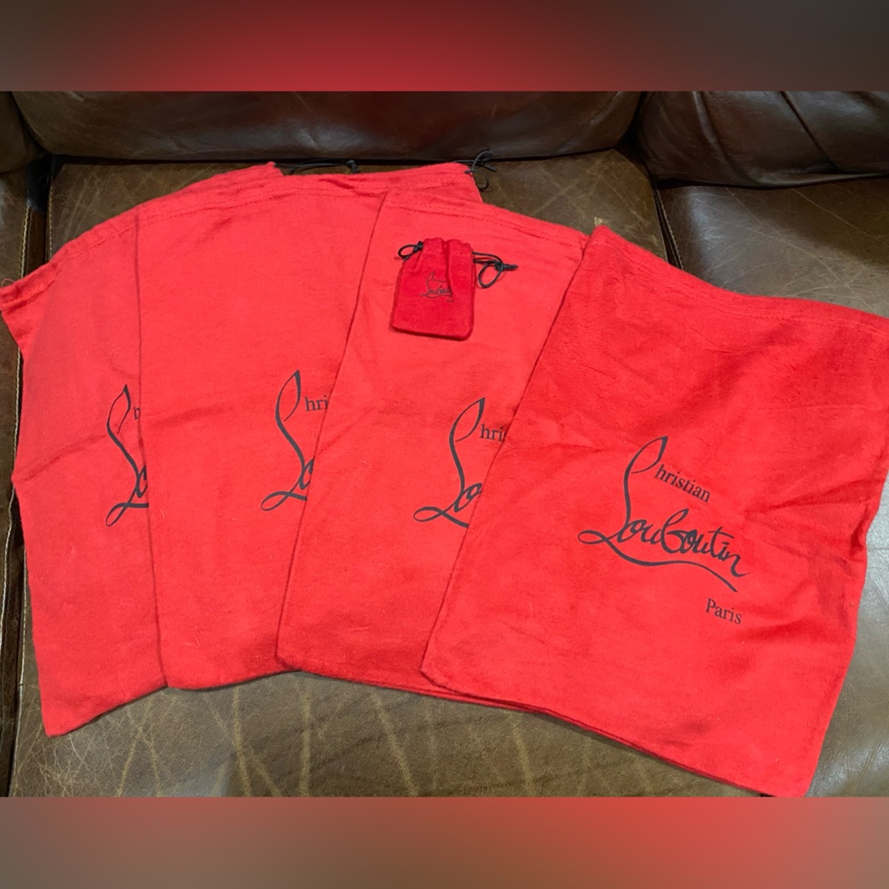 5pc Christian Louboutin Dust Bags for heels and taps